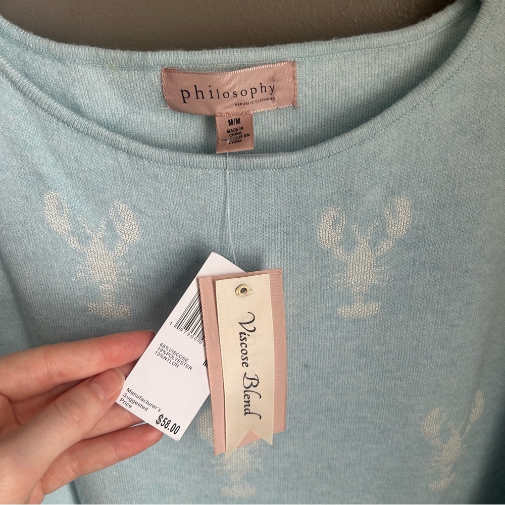 Philosophy Light Blue Lobster Sweater - Picture 3 of 7
